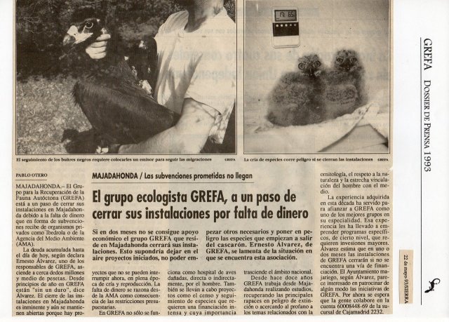 Historia de GREFA en la prensa