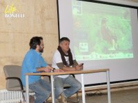 Ernesto Álvarez (a la derecha) y Manu Galán, de GREFA, presentan la jornada sobre LIFE Bonelli.