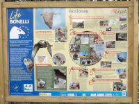 Detalle del cartel informativo del proyecto Life Bonelli.