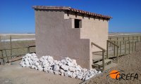 Detalle rocalla para refugio de reptiles y anfibios
