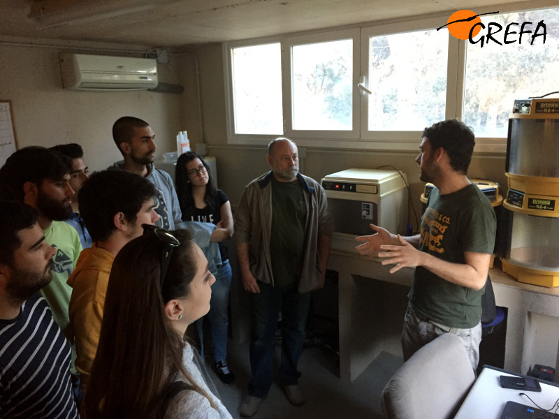 Los alumnos de la Universidad de Castilla-La Mancha visitan la sala de incubación de GREFA. 