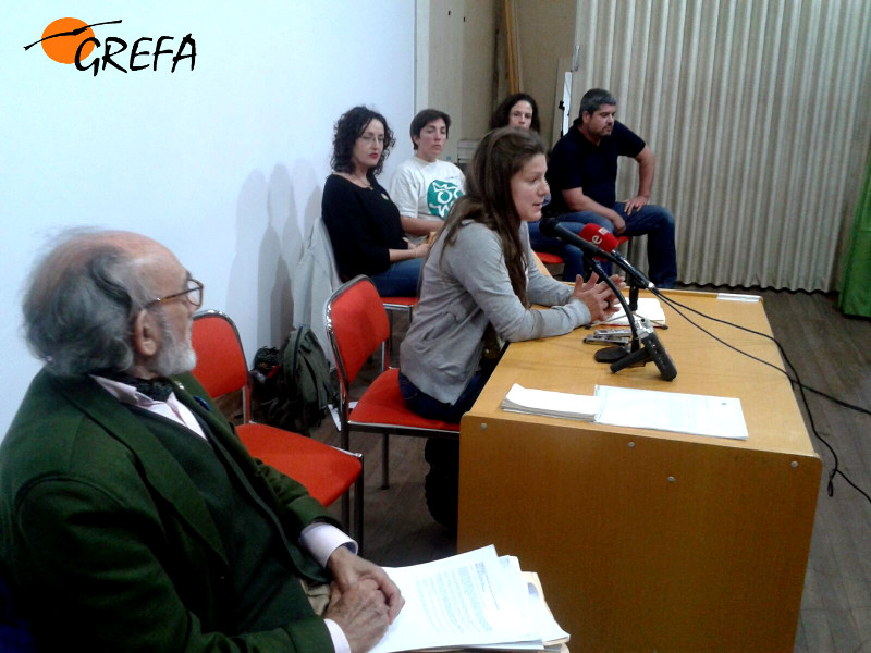Intervinientes en la rueda de prensa convocada por GREFA en Villavieja de Yeltes (Salamanca) el 17 de mayo.
