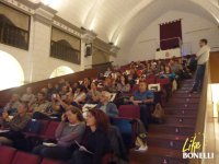 Asistentes al seminario en el Auditorio del Carmen, de Sangüesa.