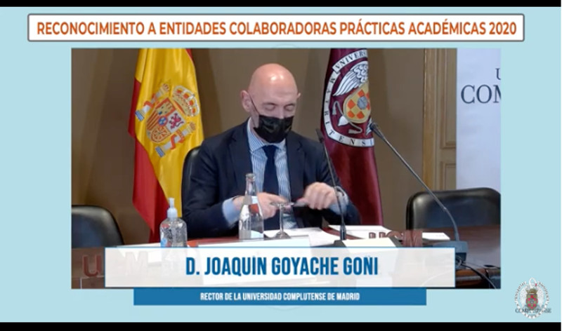 Joaquín Goyache, rector de la UCM, preside el Acto de Reconocimiento a las Entidades Colaboradoras en los Programas de Prácticas Externas.