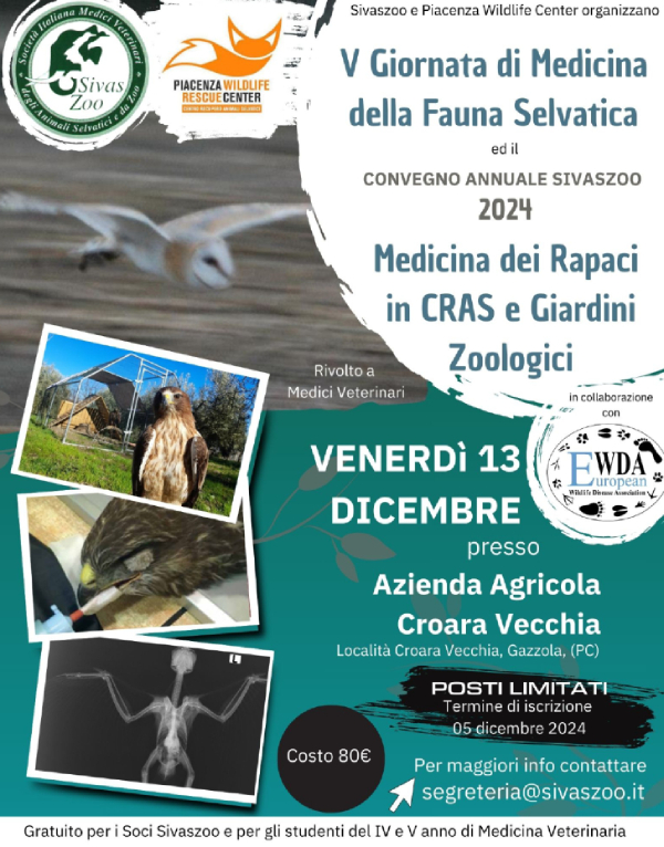 Cartel de la jornada organizada por SIVAS Zoo en Piacenza (Italia).