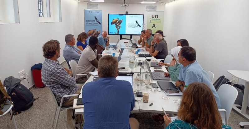 Una de las sesiones del reciente workshop sobre el buitre de Rüppell celebrado en Málaga.