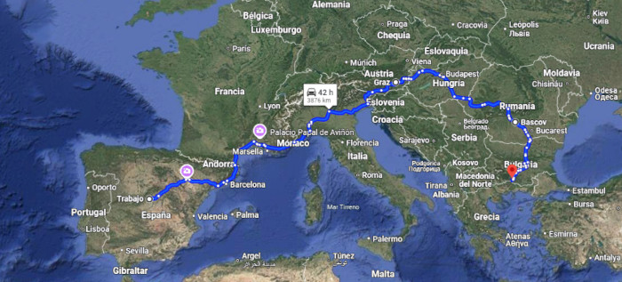 buitres negros a rodopes mapa