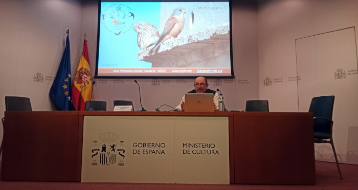Fernando Garcés, secretario general de GREFA, interviene en el seminario.