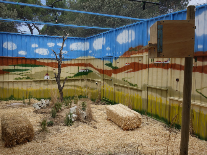 Sector del espacio reacondicionado dedicado a las aves esteparias en el centro "Naturaleza Viva". 