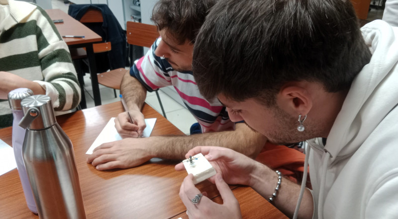Los estudiantes universitarios aprendieron durante la segunda de las jornadas medioambientales a identificar insectos polinizadores. 