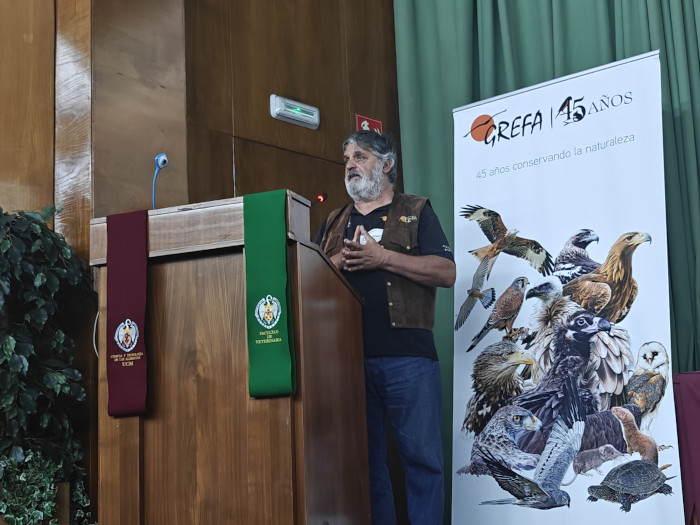 Ernesto Álvarez, presidente de GREFA, durante su intervención en el Congreso de Centros de Recuperación.