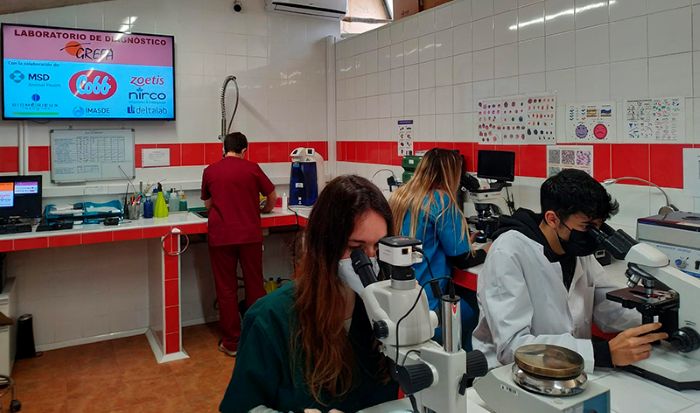 Veterinarios en el laboratorio del Hospital de Fauna Silvestre de GREFA.